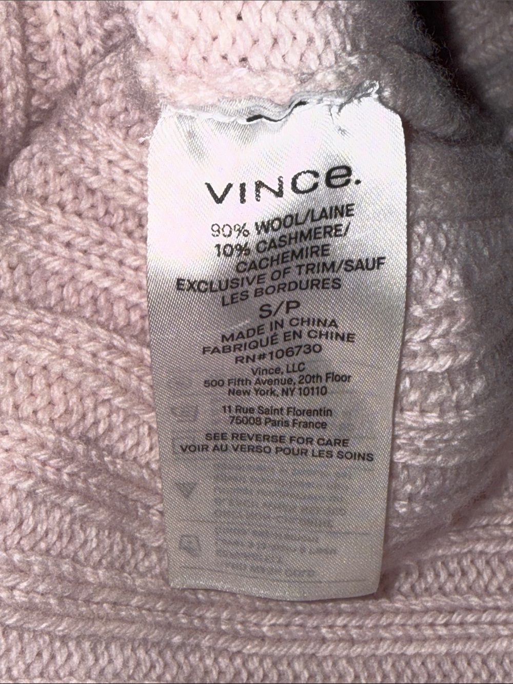 VINCE Full Sleeve Fitted V Neck Wool & Cashmere Blend Cropped Sweater - Picture 9 of 10